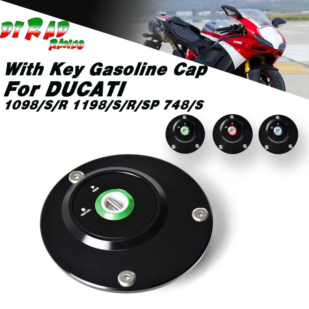 Motocykl z kluczem szybka blokada korek benzyny dla DUCATI 1098/S/R 1198/S/R/SP 748/S pokrywa wlotu powietrza i paliwa akcesoria Racer