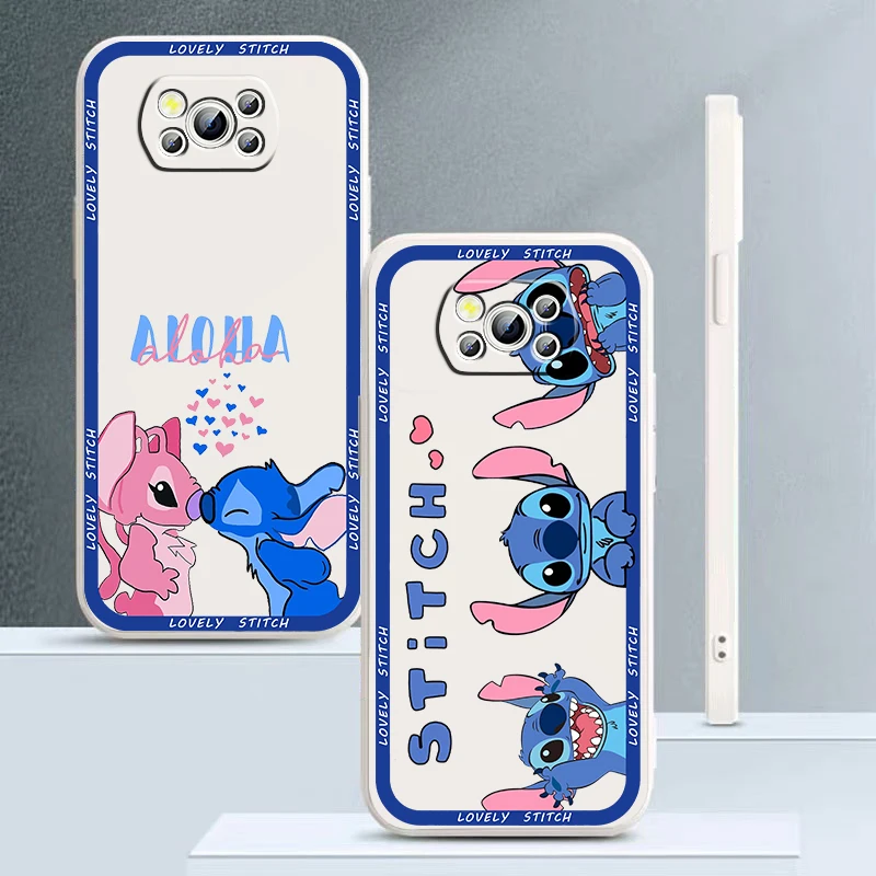 

Liquid Rope Funda Disney Lilo & Stitch Cartoon Phone Case For Xiaomi Mi Poco X4 X3 C40 C3 M4 M3 F4 F3 GT Pro NFC 5G Soft Cover