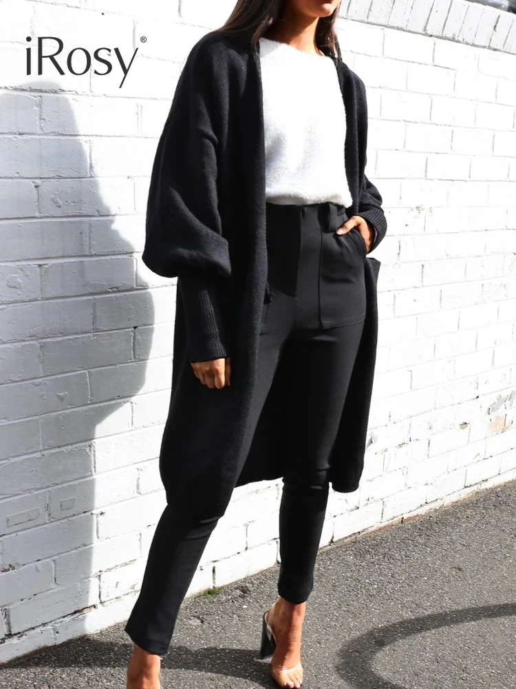 Новинка Осень-зима 2024 теплый вязаный кардиган с карманами простые корейские