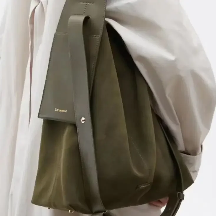 Женская сумка замшевая осенне-зимняя вместительная через плечо повседневная