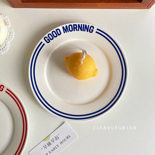 

Прозрачная стеклянная тарелка с буквенным принтом в корейском стиле меньшинств, креативная тарелка для фруктового салата, десертная тарелка, простая тарелка для завтрака в скандинавском стиле