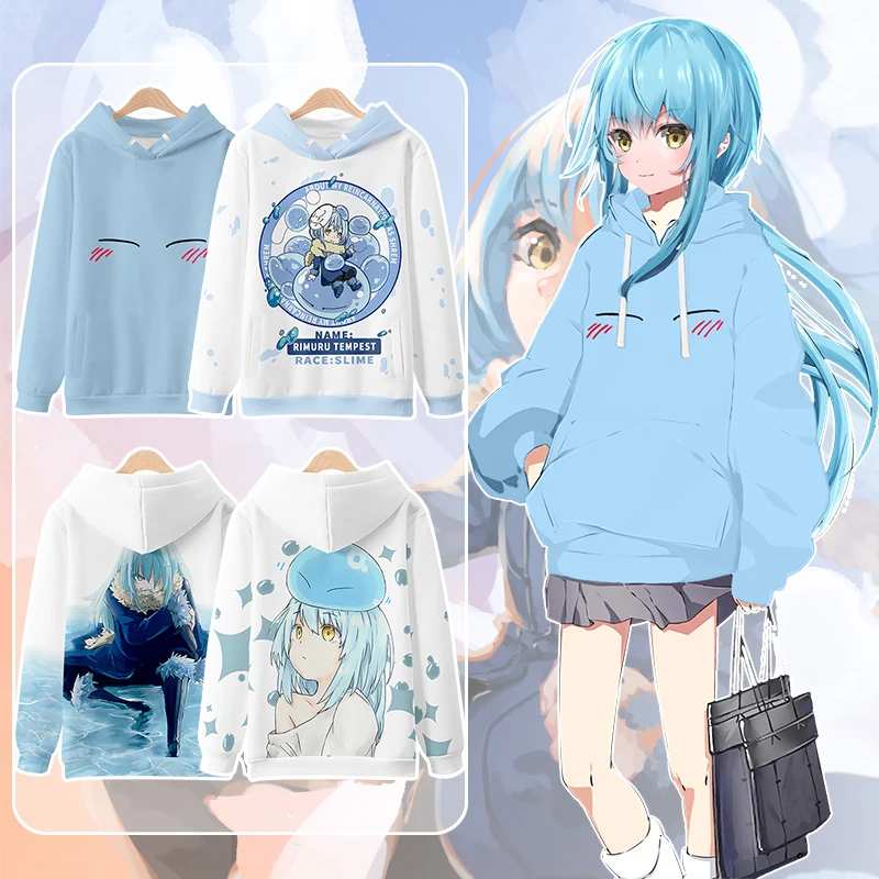 

Anime Hoodie Tensei Shitara Slime Datta Ken Rimuru Tempest Theme Sweatshirt Autumn Unisex Student Hooded Pullover Coat Thin