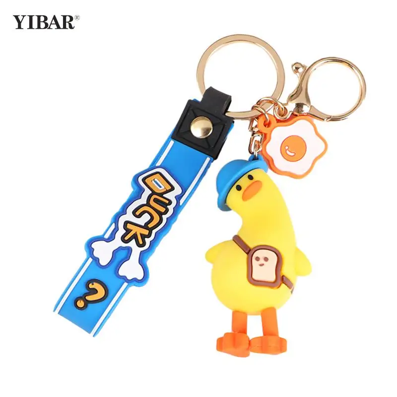 

Симпатичный брелок с кривым воротником и уткой, 3D брелок с животным, шнурок, брелок для женщин, сумка, кукла, аксессуары для ключей, ювелирные...