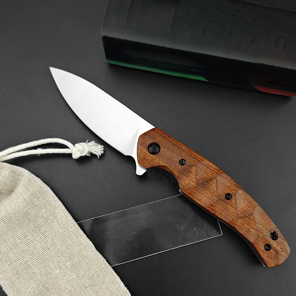 D2 стальное лезвие ручка из сандалового дерева складной карманный нож С флиппером