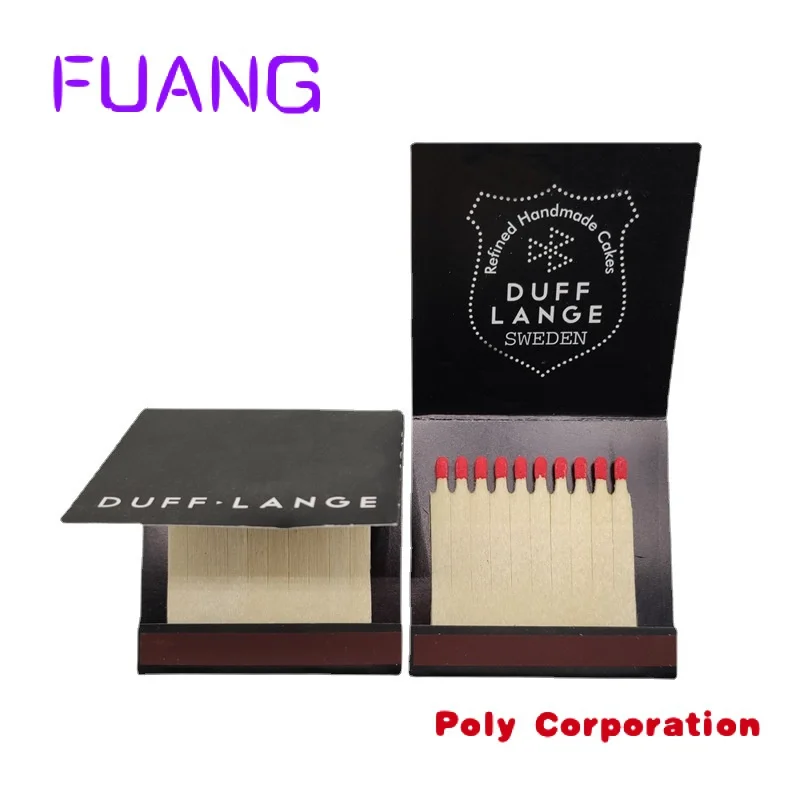 Customized Logo and Printed Wooden Paper Book Matches Boxes Safety Matchbook Personalized Candle Packaging