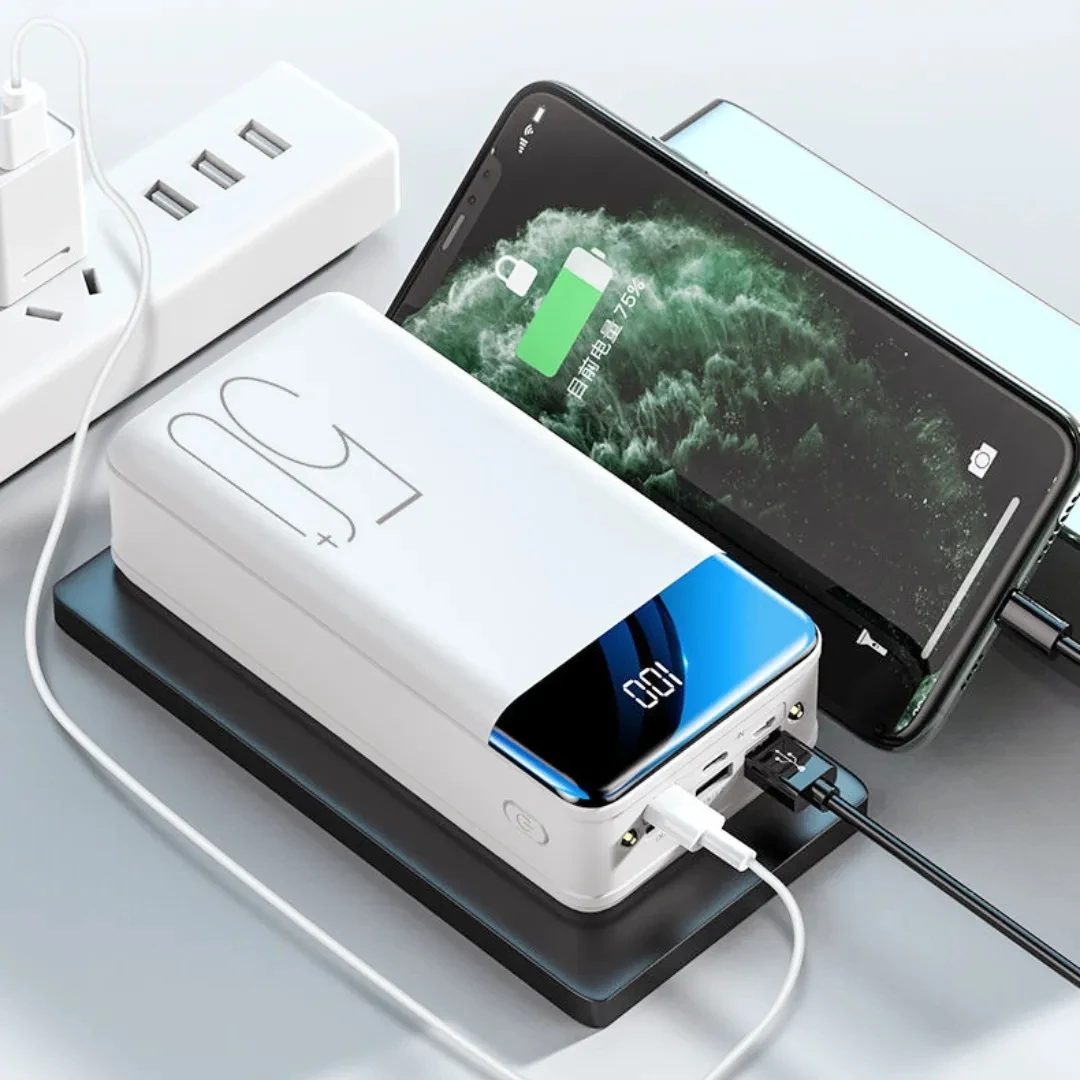 

100000 Mah Universal Mobile Charging Bank with 5V2.1A, Dual LED Lights and Three Inputs/outputs, Portable Charger