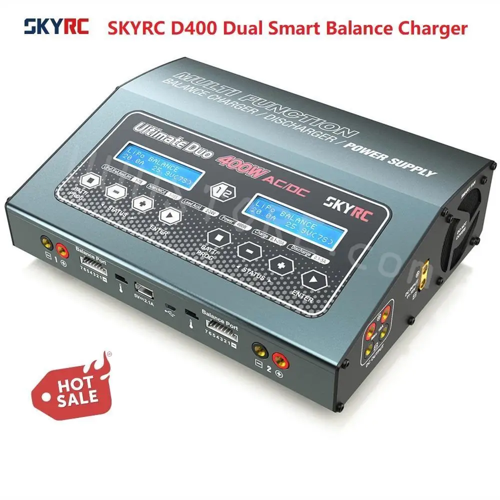 SKYRC D400 400 Вт 20A двойное умное балансирующее зарядное устройство Dis зарядное устройство для 2-7S LiPo LiFe LiIon батарея DC150W выходной источник питания