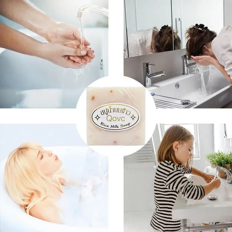 

Thai Rice Milk Soap Original Thailand Rice Milk Soap Bar Handmade Natural Goat Milk Soap 65g 1PCS Moisturize Whitening Soap