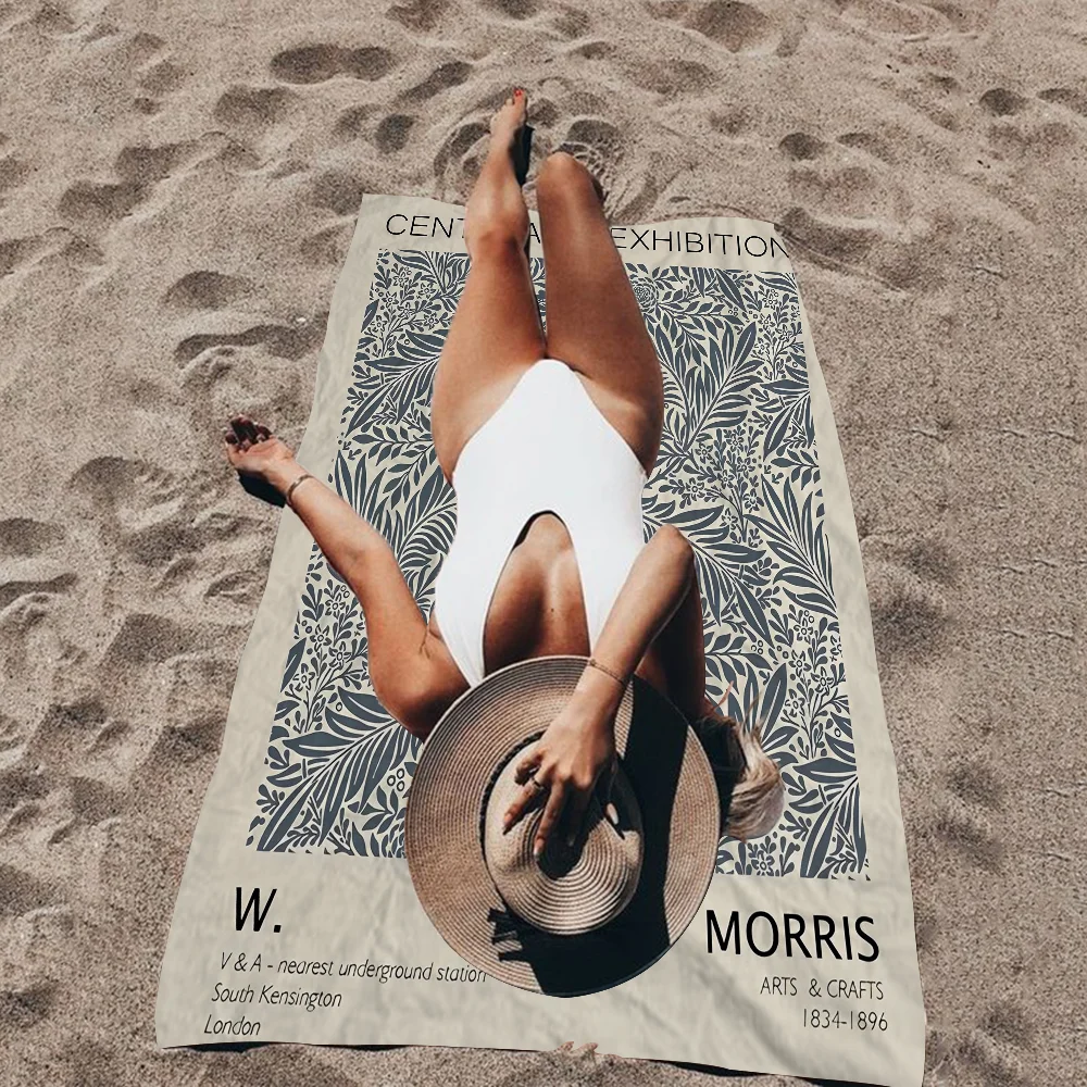 William Morris The Art Пляжное полотенце Красочные банные полотенца для девочек из