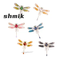 new arrival very large enamel dragonfly brooches for women rhinestone fashion insect pin beautiful jewelry gift