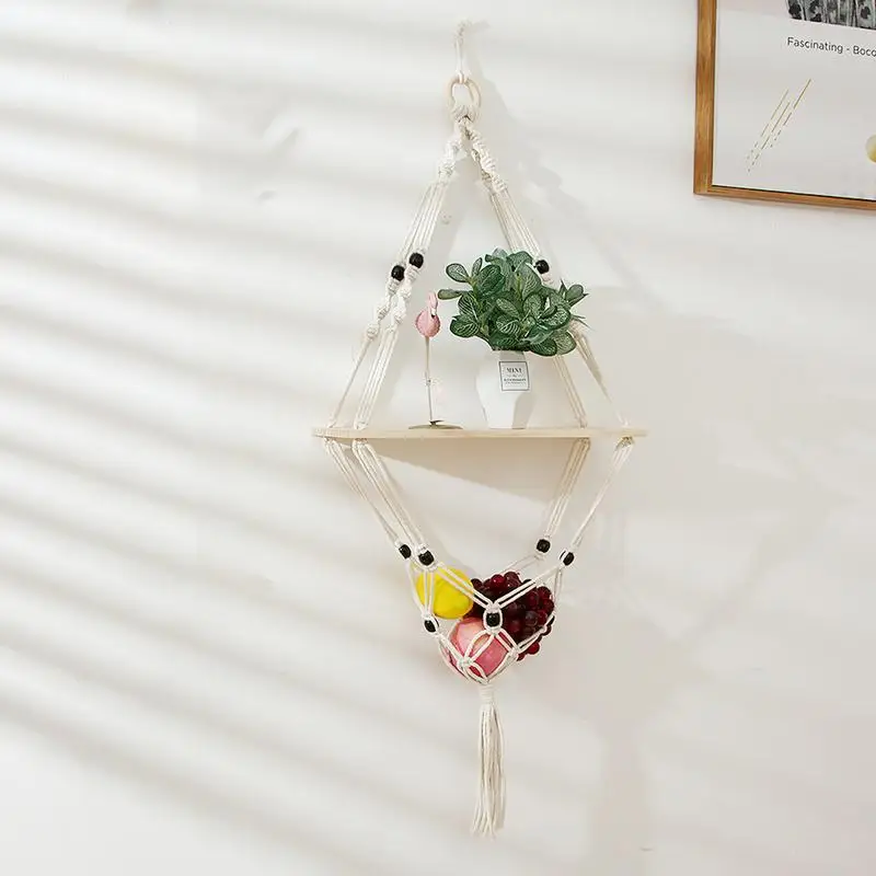 Полка-макраме плавающие полки органайзер для хранения в стиле бохо настенный