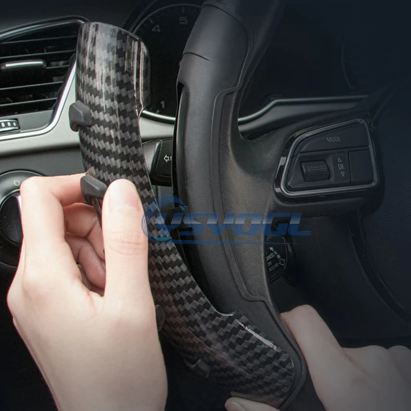 

Best Sale Car Steering Wheel Booster Universal Interior Cover Car Modification Supplies Carbon Fiber Non-Slip Cover