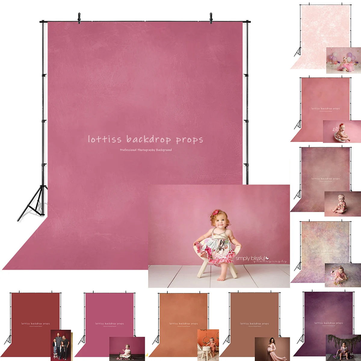 Розовый персиковый фон для фотосъемки новорожденных