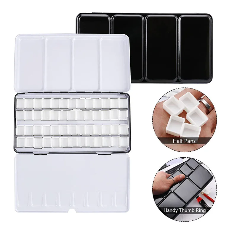 

Акварель удерживает краску 52 Палетка Оловянная половина для палетки Палетка акварельных цветов Палитра для путешествий разнообразные ско...