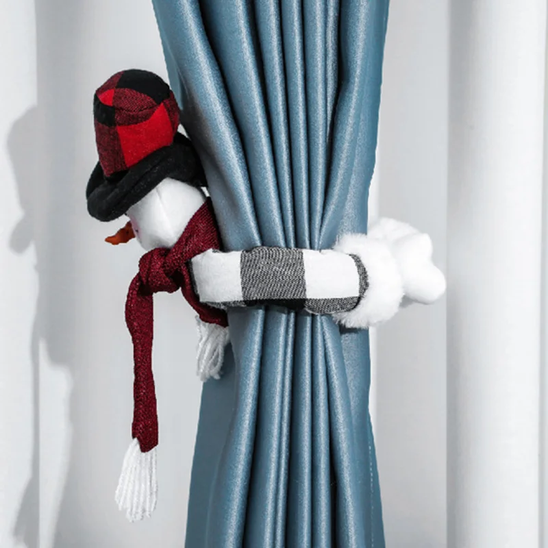 Новый год 2025 Рождественская занавеска держатель Пряжка плюшевый лось