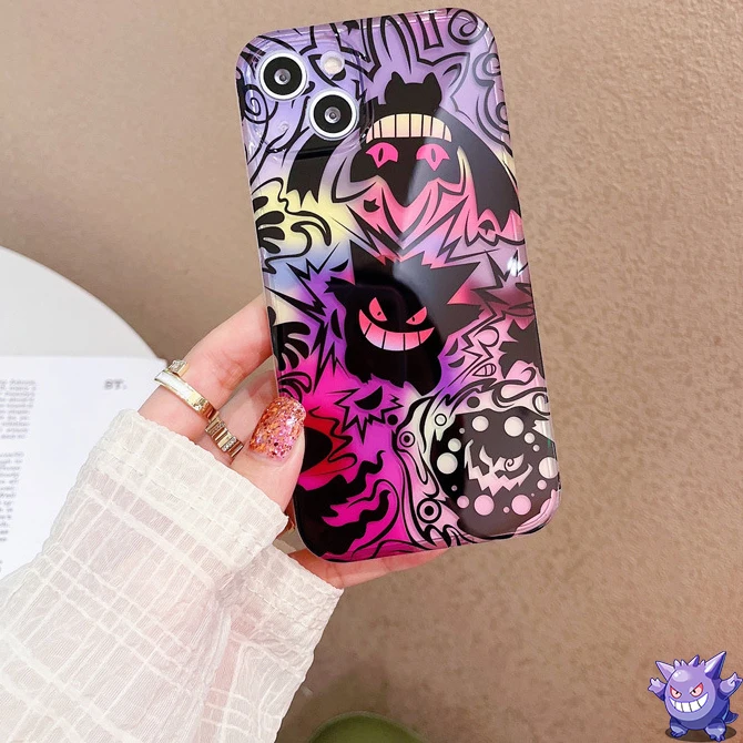 

Cartoon Pokemon Gengar Phone Cases for Iphone 13 12 11 Pro Max Cute Fasion Hard Cover Japanese Anime Characters Protection Gifts