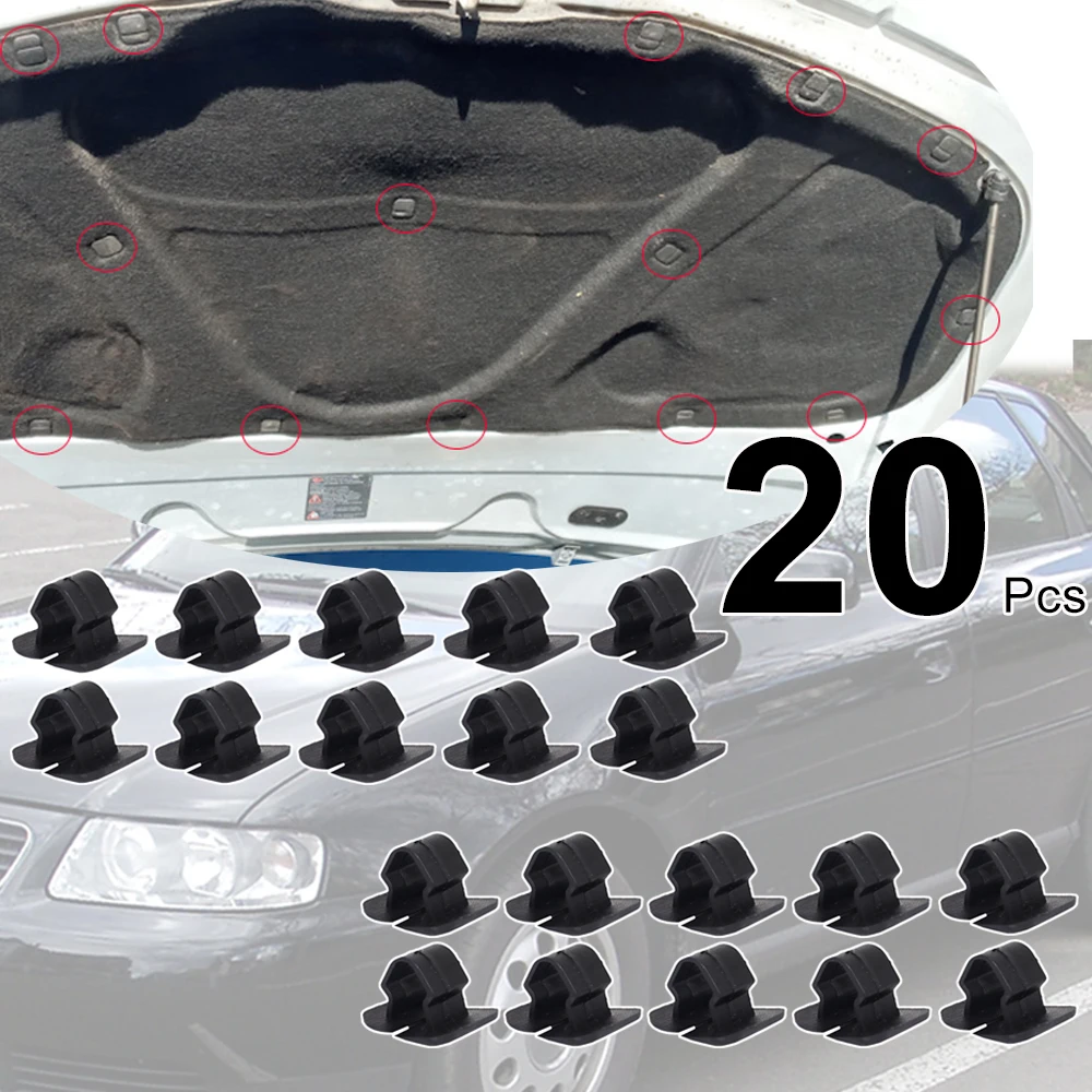 

20 шт. для Audi A3 1996-2020 A1 8X A4 B6 B7 B8 B9 A5 8T A6 C5 C6 A7 A8 капот двигателя звукоизоляционные зажимы заклепки