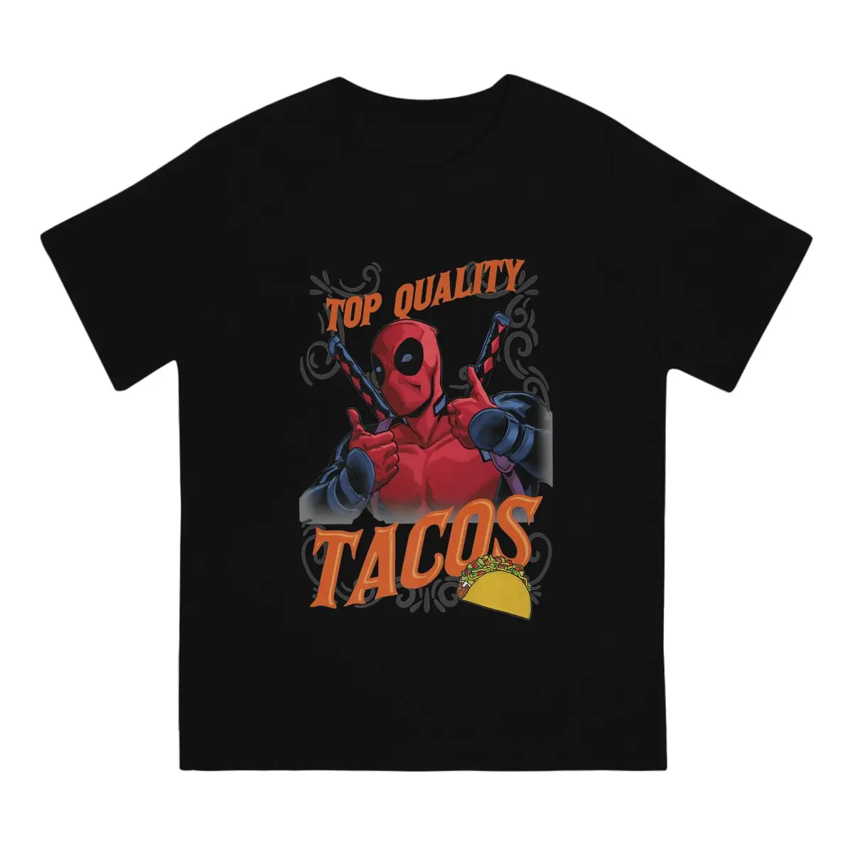 Классическая мужская футболка Tacos высшего качества Disney Deadpool Film с круглым вырезом