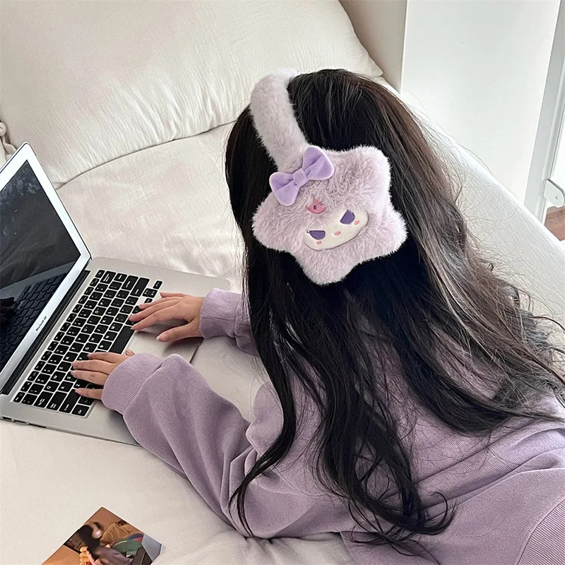 Kawaii Sanrio в форме звезды плюшевые наушники для девочек зимние мультяшные My Melody Kuromi