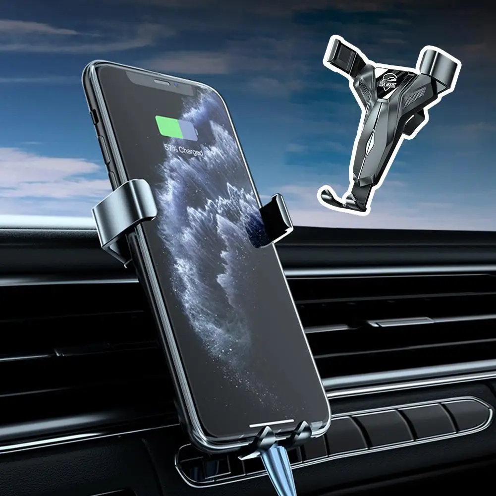 

Гравитационный Автомобильный держатель для телефона с креплением на вентиляционное отверстие, подставка для мобильного телефона, смартфона, GPS, поддержка IPhone 14 13 Samsung P W5G0