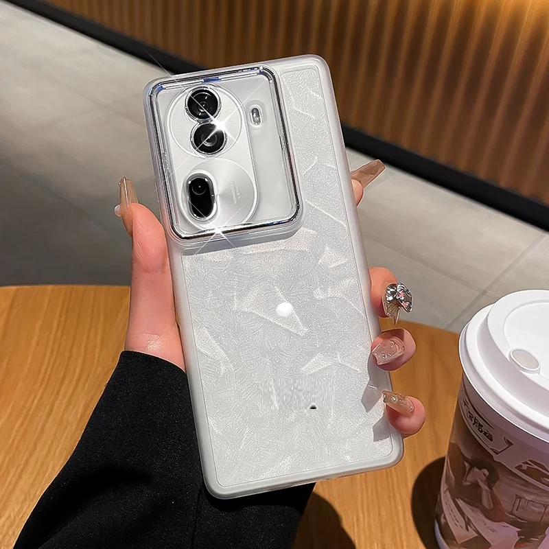 Подходит для reno11 чехол телефона frosted border ультратонкий reno11pro anti drop прозрачный