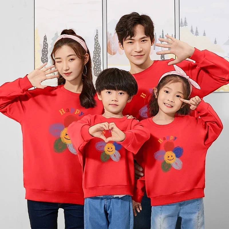 Рождественские одинаковые комплекты для всей семьи толстовки папы и сына