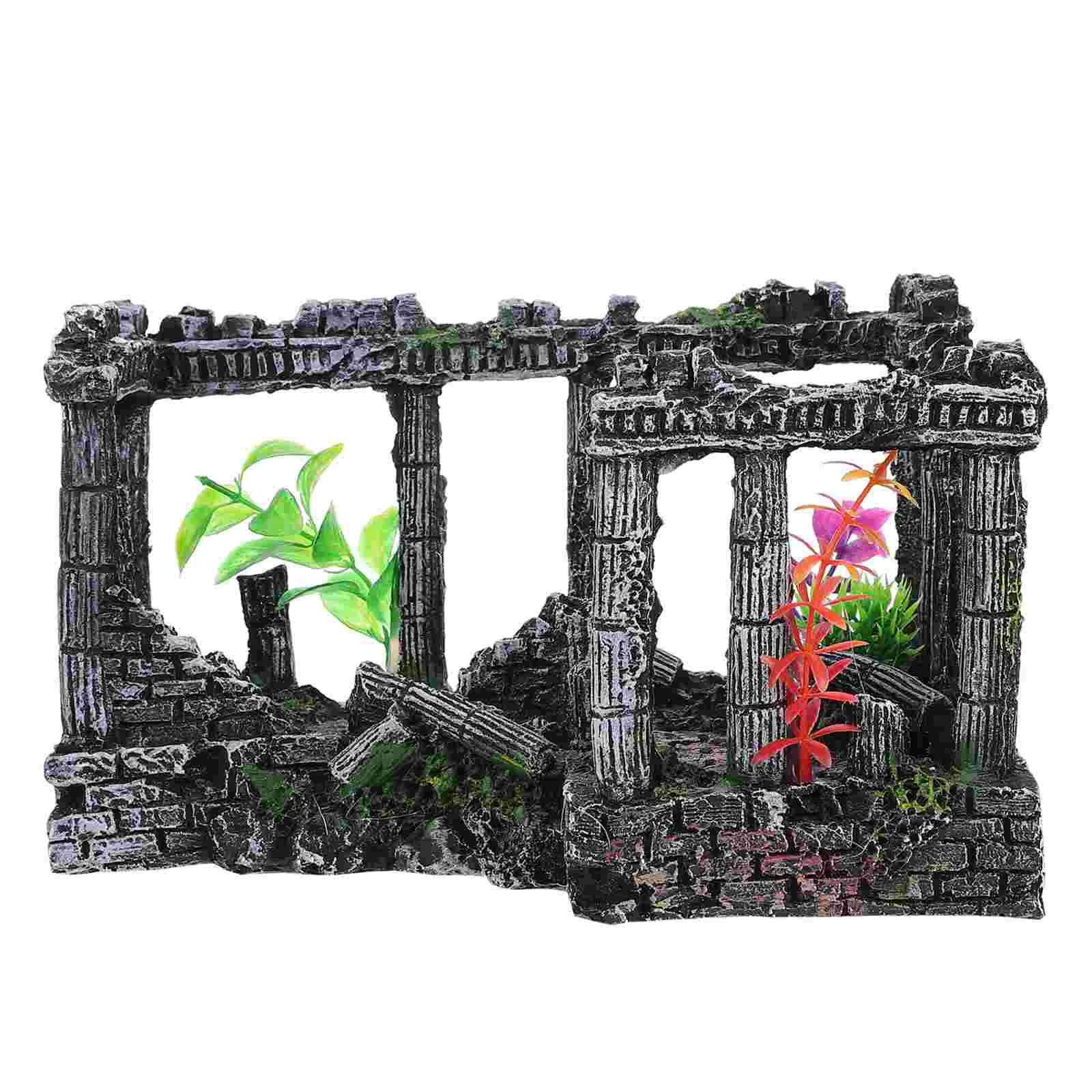 

1pc Simulate Resin Roman Column Fish Tank Ornament Decorative Roman Column