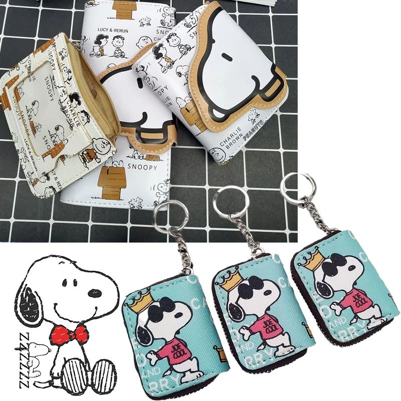 

Kawaii Snoopyed Wallet Long Short Wallet Pu Anime Coin Purse Cute Cartoon Wallet Folding Student Wallet Girl Plush Toys Boy Gift
