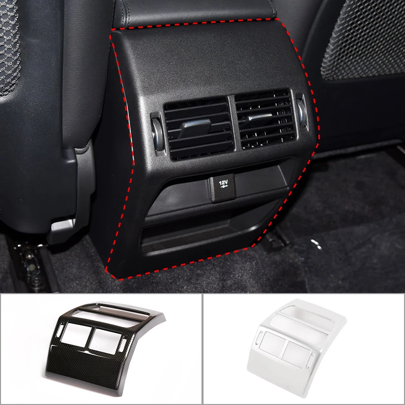 

ABS Carbon Fiber Car Rear Air Conditioning Outlet Frame Cover Sticker Trim For Jaguar E-PACE E PACE 2018 2019 Auto Accessories