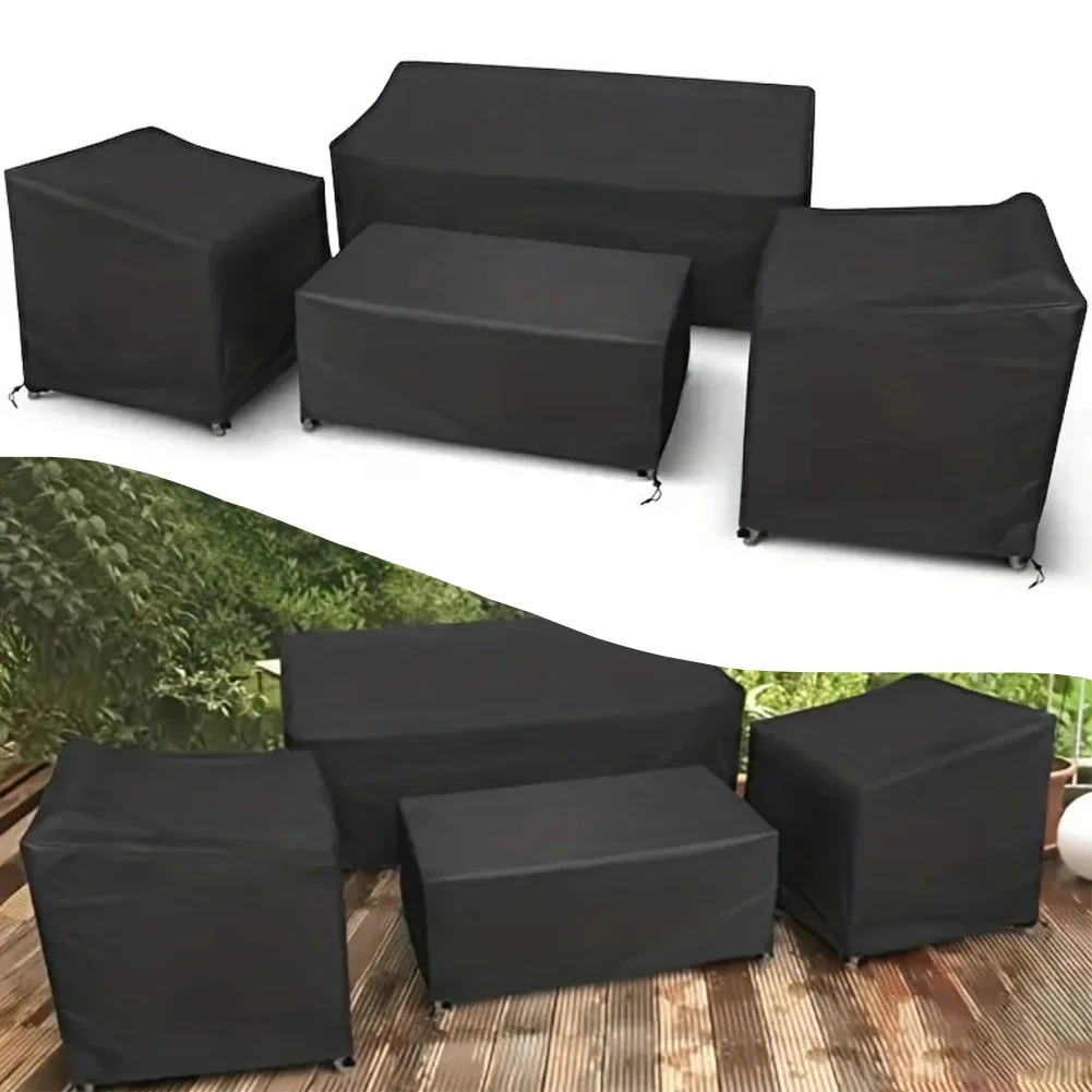4 шт. 200D/420D чехлы для мебели водонепроницаемые ветрозащитные черные наборы