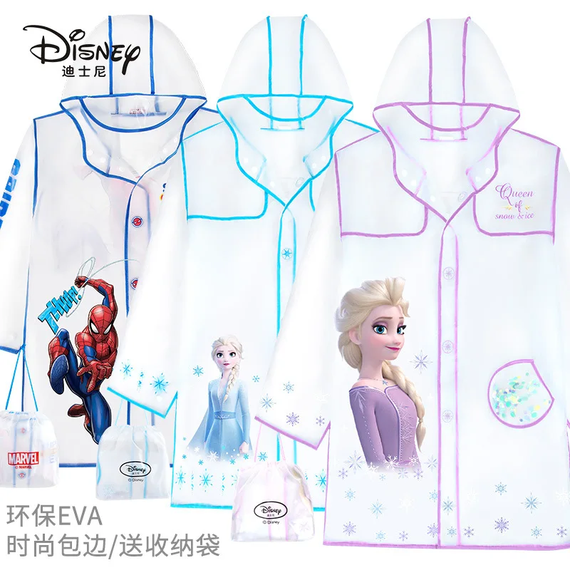 

Детский дождевик Disney «Холодное сердце», детский школьный плащ среднего и большого размера для мальчиков и девочек с большими полями, для уч...