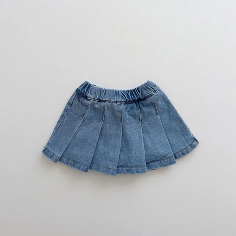 

Короткая юбка HoneyCherry для девочек весенне-летняя тонкая джинсовая плиссированная юбка с высокой талией юбка-пачка