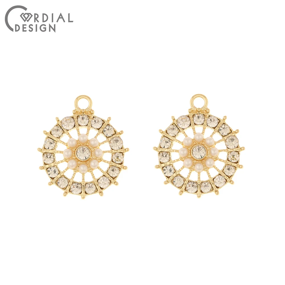 

Cordial Design 50Pcs 19*22MM Jewelry Accessories/Hand Made/Earring Findings/Imitation Pearl/Pendant/DIY Making/Rhinestone Charms