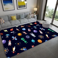 cartoon space doormat universe planet carpet soft flannel kids play mat boys girl room mat bedroom bedside carpet floor mat rug