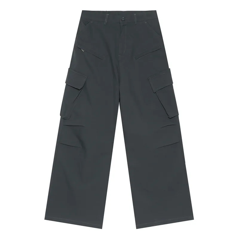 SYUHGFA свободные прямые брюки-карго с несколькими карманами широкие брюки