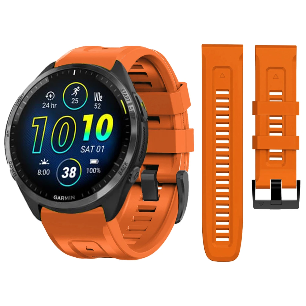 

QuickFit 22mm 26mm Silicone Strap For Garmin Forerunner 965 955 Solar 945 LTE 745/Epix Gen 2 Fenix 7 7X 6XPro 5Plus Watchband