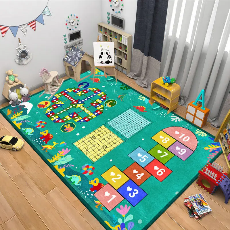 

Cartoon Parent-Child Interactive Carpet Children'S Puzzle Game Play Mats Hopscotch Flying Chess Four-In-One Kids Room Rug