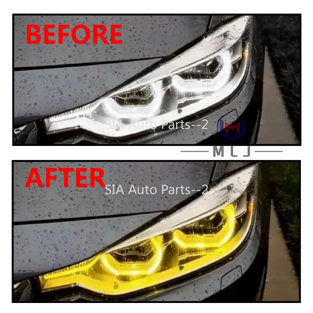 Желтые или белые светодиодные фары Angel Eyes для BMW 3 серии F30 F31 F34 2016-2019 (модели после рестайлинга), световая панель, чип LED, аксессуары 7419615 (art.: 3920d9dbdbe95) - 3920d9dbdbe95