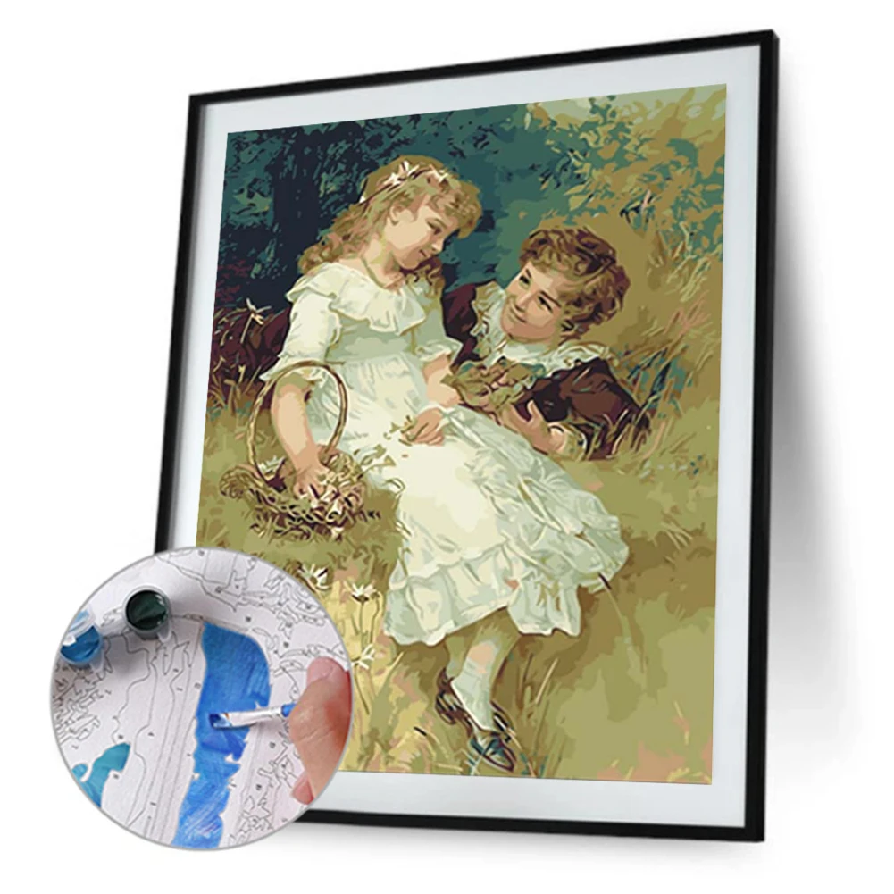 

Рисование по номерам «сделай сам», «любовь, сестры», ручная роспись, холст, цифровое искусство, крафтовое оформление комнаты, бескаркасная Р...