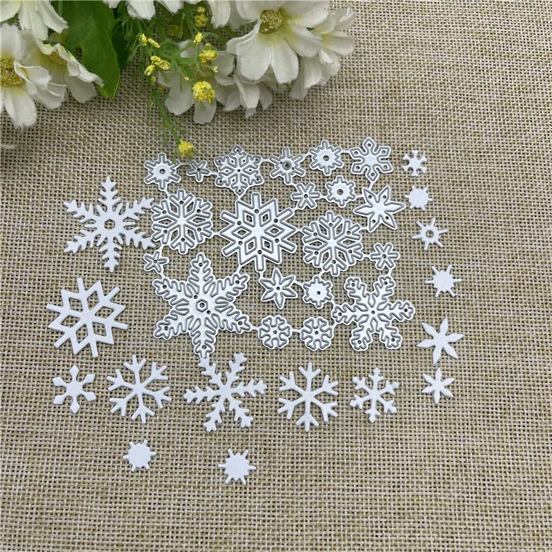Рождественские снежинки кружевной фон металлические режущие штампы трафареты