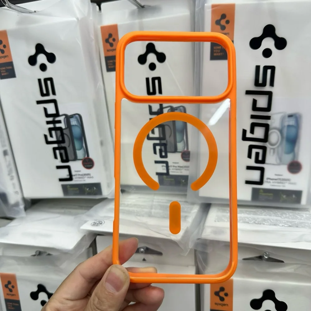 Фото Прозрачный магнитный чехол Spigen Ultra Hybrid PC для iPhone 18 17 Pro Max 16Plus 15 14 13 12 18Pro, чехол для беспроводной зарядки Magsafe №3