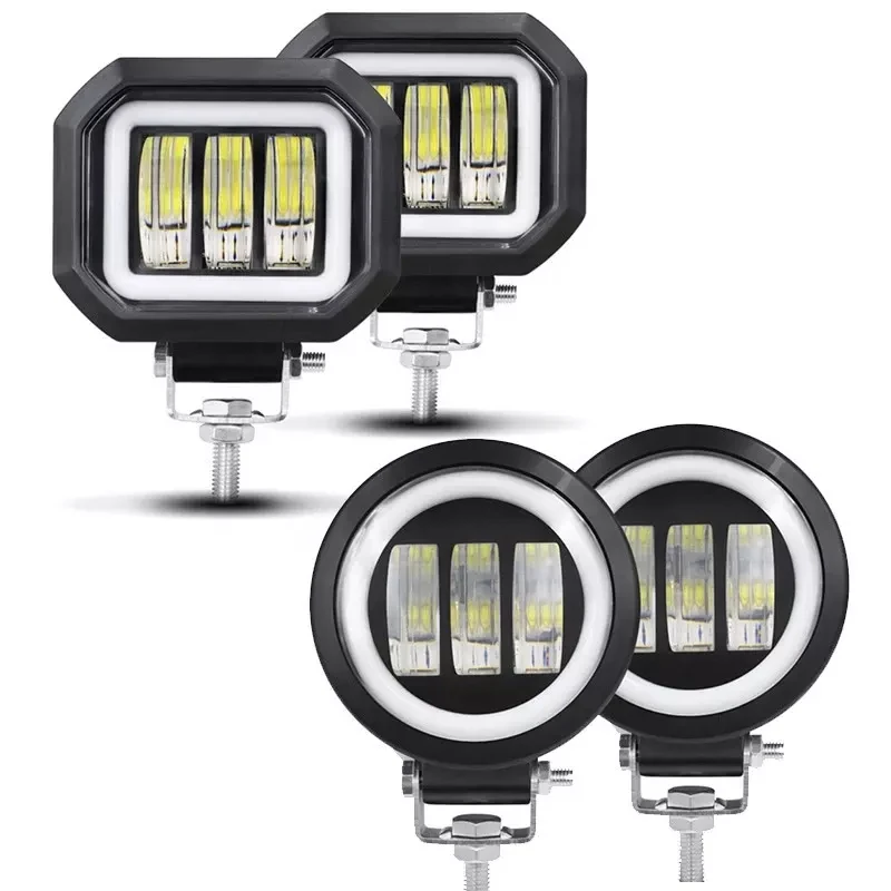 Противотуманная фара квадратная или круглая для автомобилей и электросамокатов