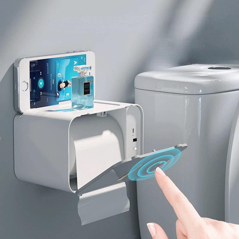 

Wall Mounted Intelligent Induction Automatic Paper Dispenser Perforated Toilet Free Paper Drawer Home Tissue Box Paper Holder