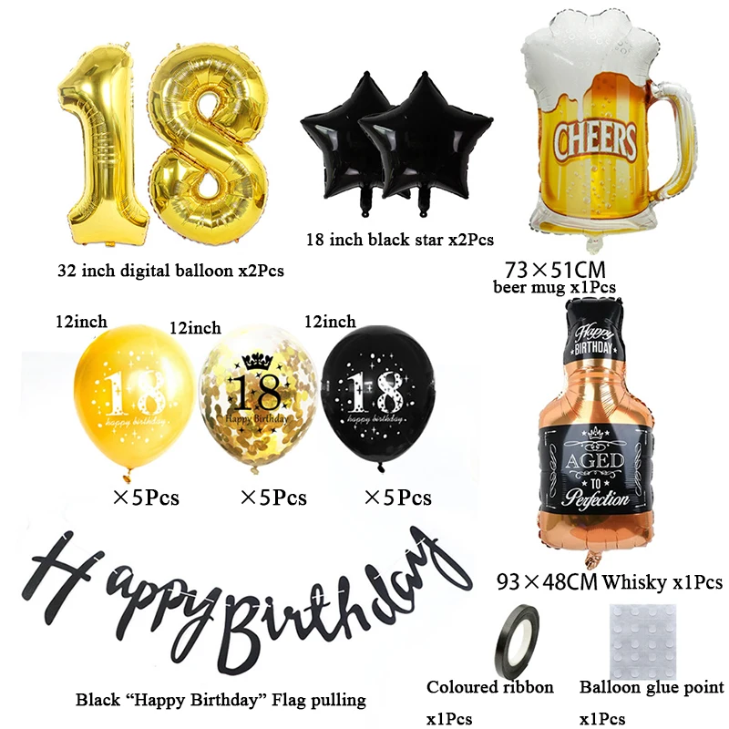 Комплект воздушных шаров из алюминиевой фольги 22 шт./компл. |