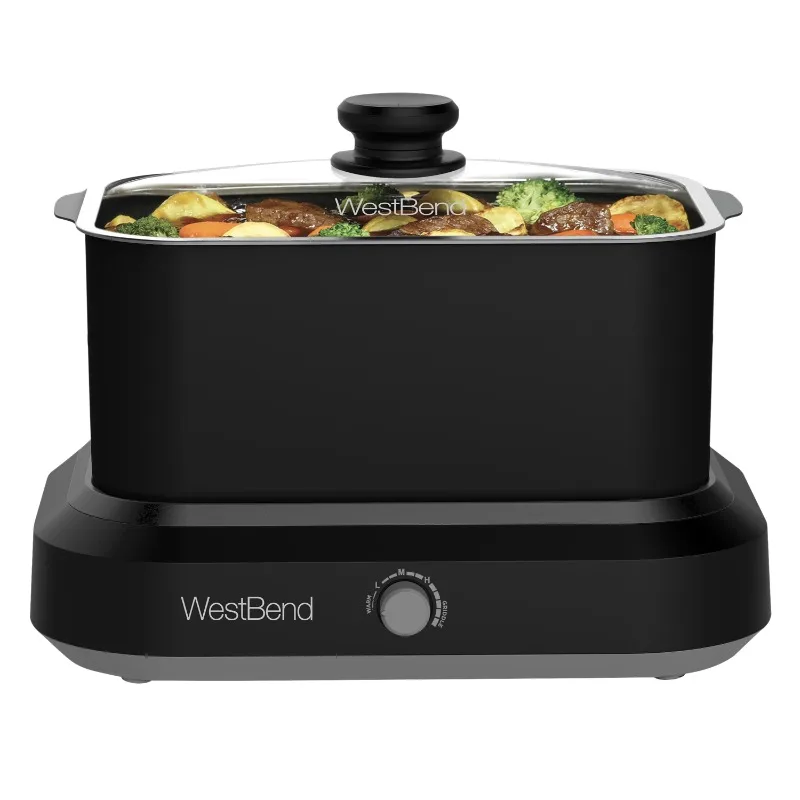 

West Bend Versatility Slow Cooker with Thermal Travel Tote and Non-Stick Surface, 6 Qt. Capacity, in Black (87906BK)