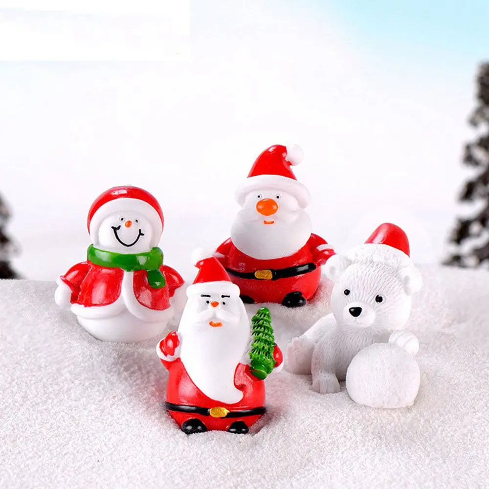

Garden Crafts Accessories Landscape Model Cute Resin Ornament Santa Claus Figurine Xmas Gift Bag Christmas Decoration