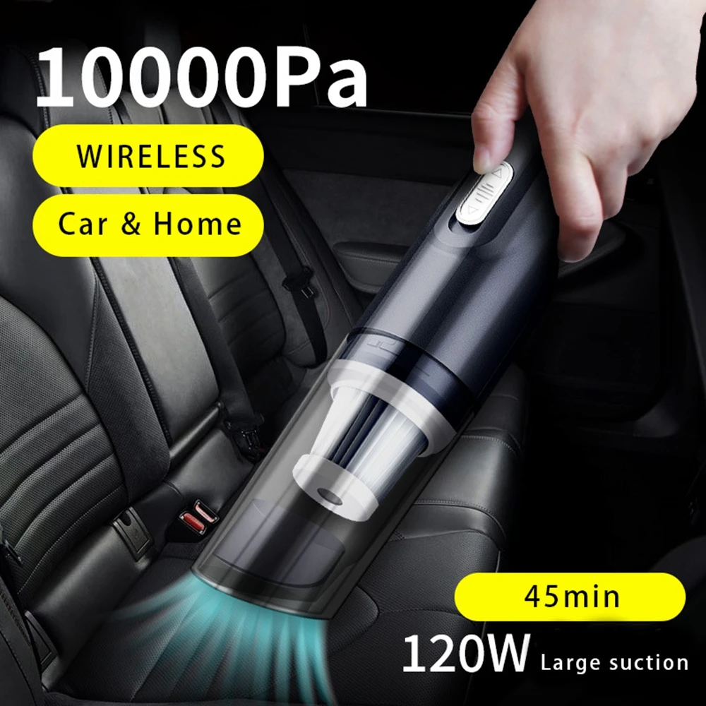 

Wireless Car Vacuum Cleaner Wet Dry Dual Use 120W Powerful Cyclone Suction 10000Pa Handheld Cordless Car Home Vacuum Cleaner
