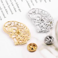 zxmj brooch jewelry fashion human organs badge hollow metal brooches europe and the united states lungs stomach shape badges