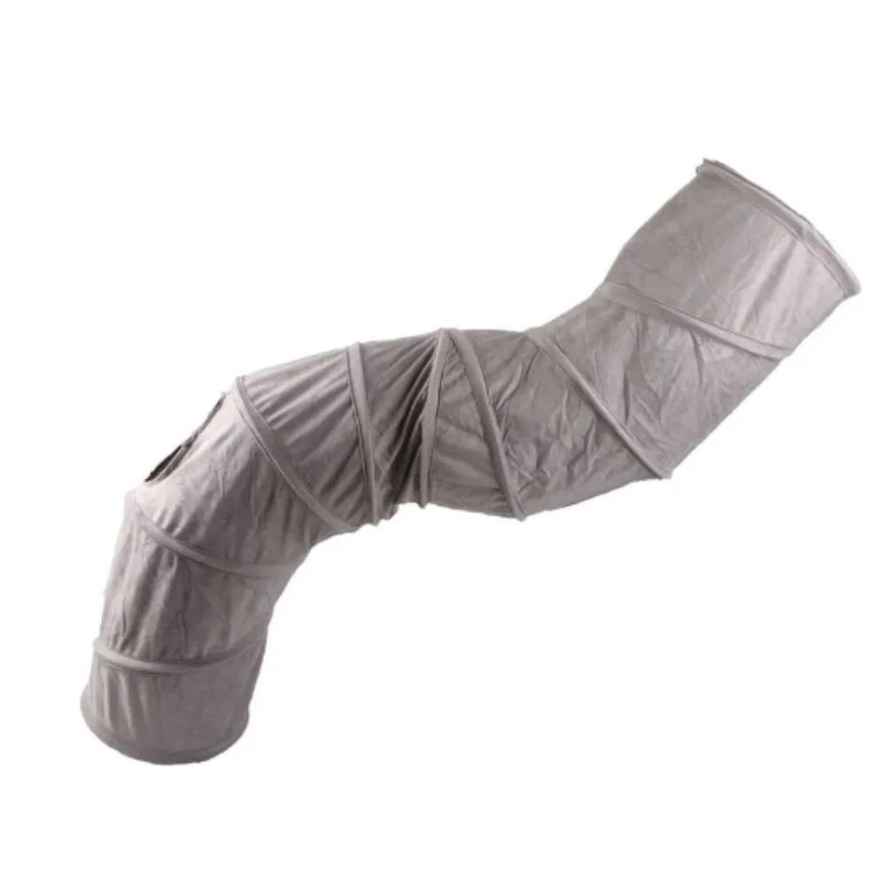 

Suede Cat Tunnel for Indoor Convenient Storage Foldable Grey Suede Pet Crinkle Tunnels Cats Collapsible Cat Toys Cat