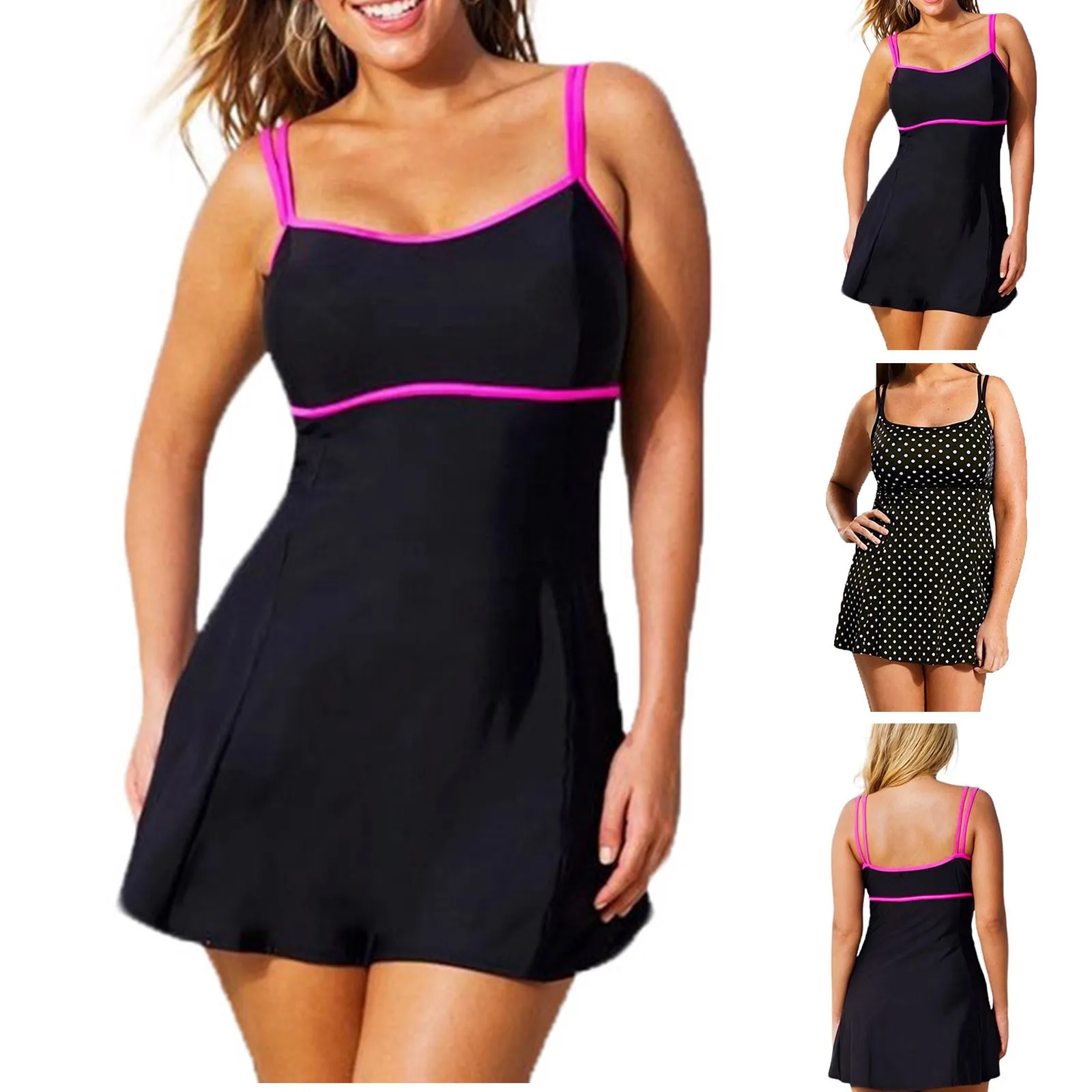 

Summer Women Sexy One Piece Swimsuit Sleeveless Push Up Swim Dress Brazilian Beachwear Swimwear Bathing Suit Monokini Tankini#g3